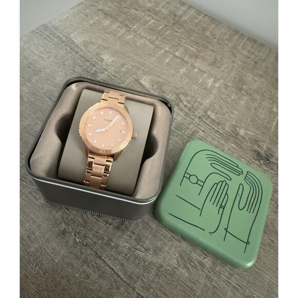 Fossil BQ3596 Dayle Three-Hand  Date Rose Gold-Tone Stainless Steel Watch - Picture 2 of 7